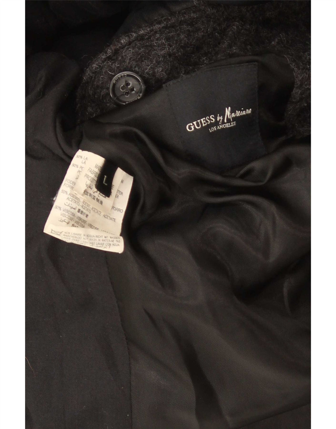 Guess Mens Overcoat UK 40 Large Grey Wool