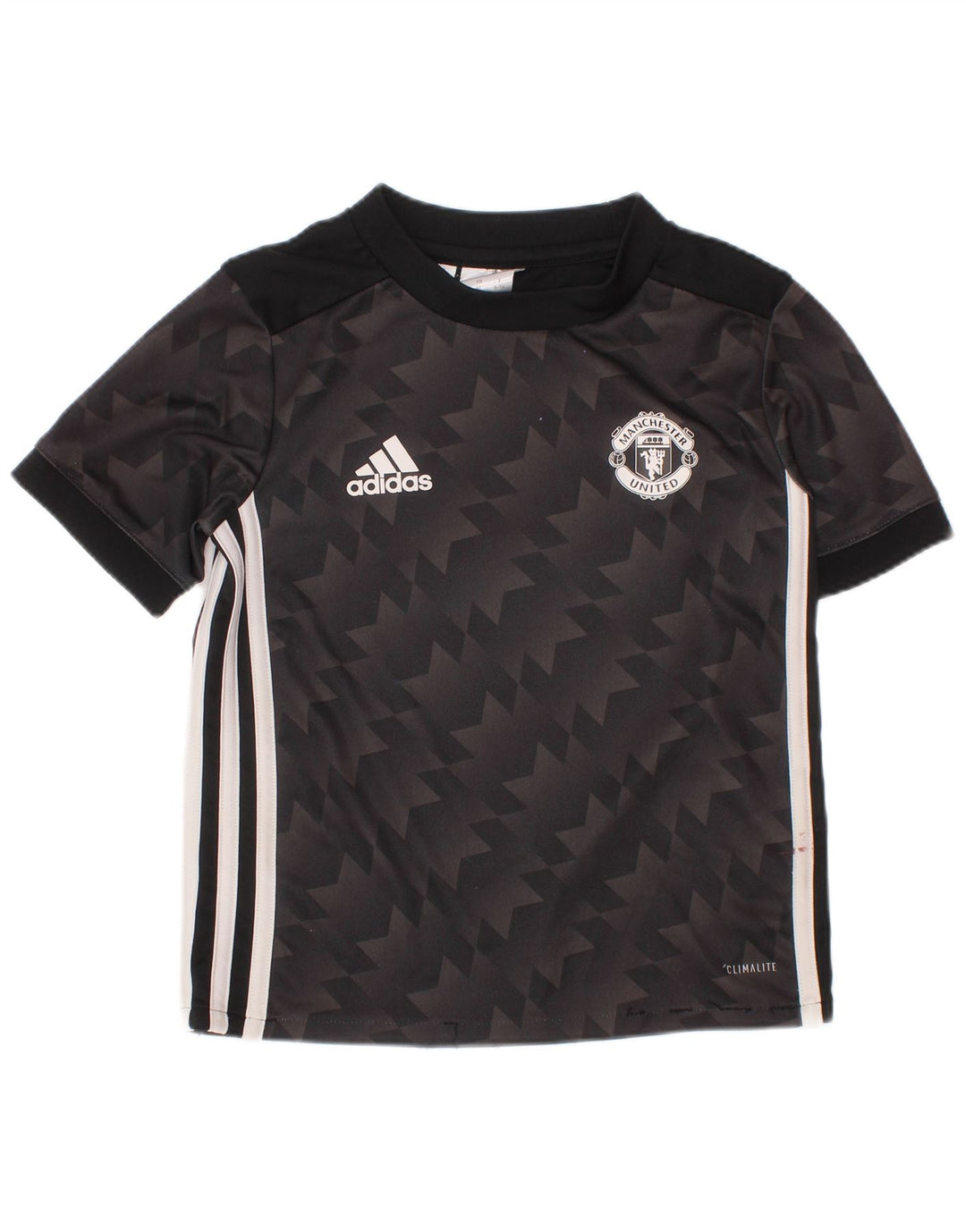 ADIDAS Boys Manchester United Graphic T-Shirt Top 4-5 Years Black