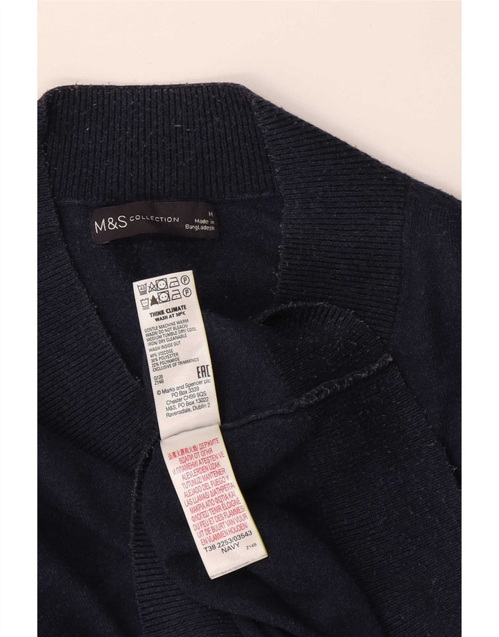 Marks & Spencer Womens Oversized V-Neck Jumper Sweater Medium Navy Blue