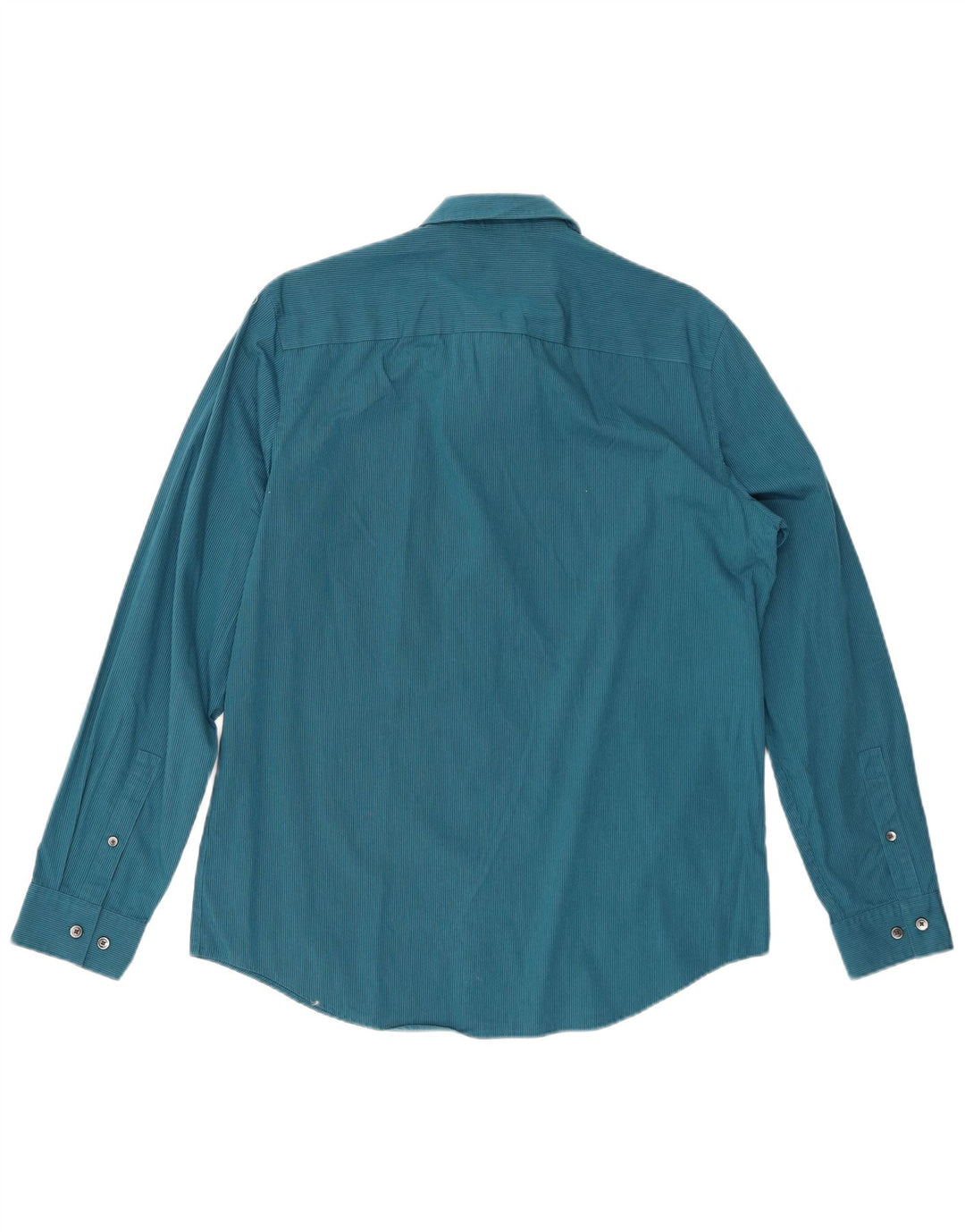 CALVIN KLEIN Mens Shirt Medium Blue Pinstripe Cotton