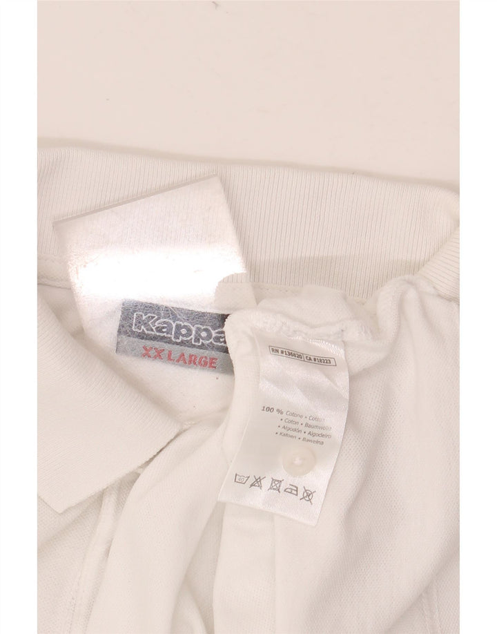KAPPA Mens Polo Shirt 2XL White Cotton