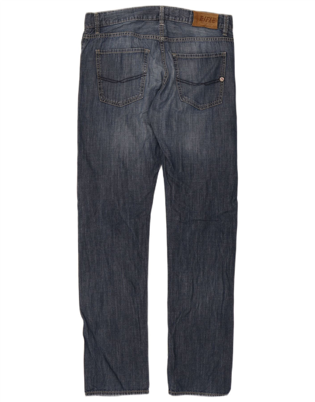 Rifle Mens Straight Jeans IT 48 Medium W34 L34 Blue Cotton