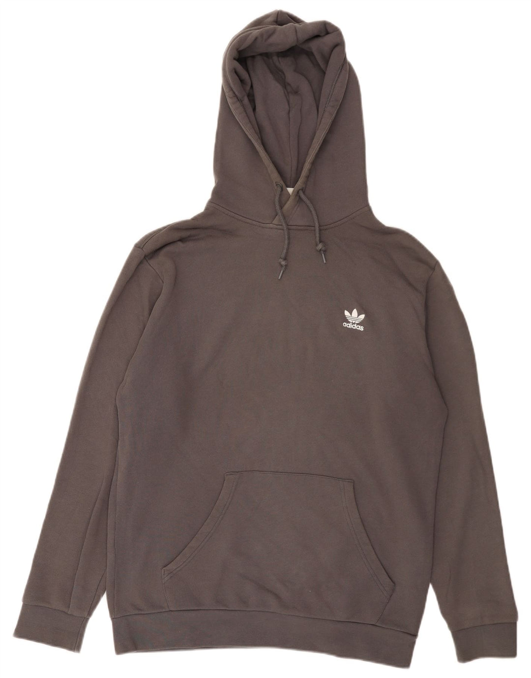 Adidas Mens Hoodie Jumper Medium Grey Cotton