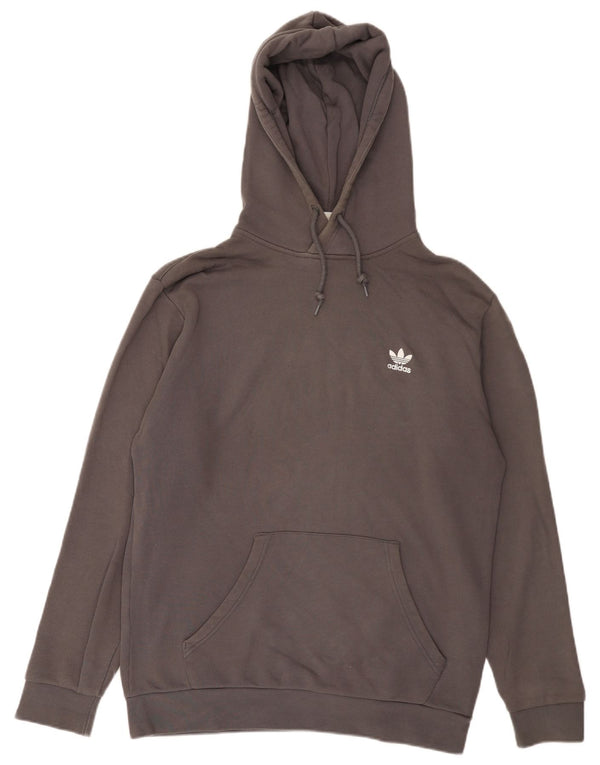 Adidas Mens Hoodie Jumper Medium Grey Cotton