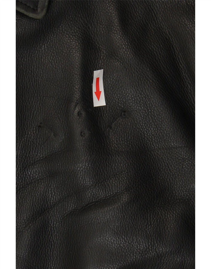 Vintage Mens Leather Jacket UK 44 2XL Black