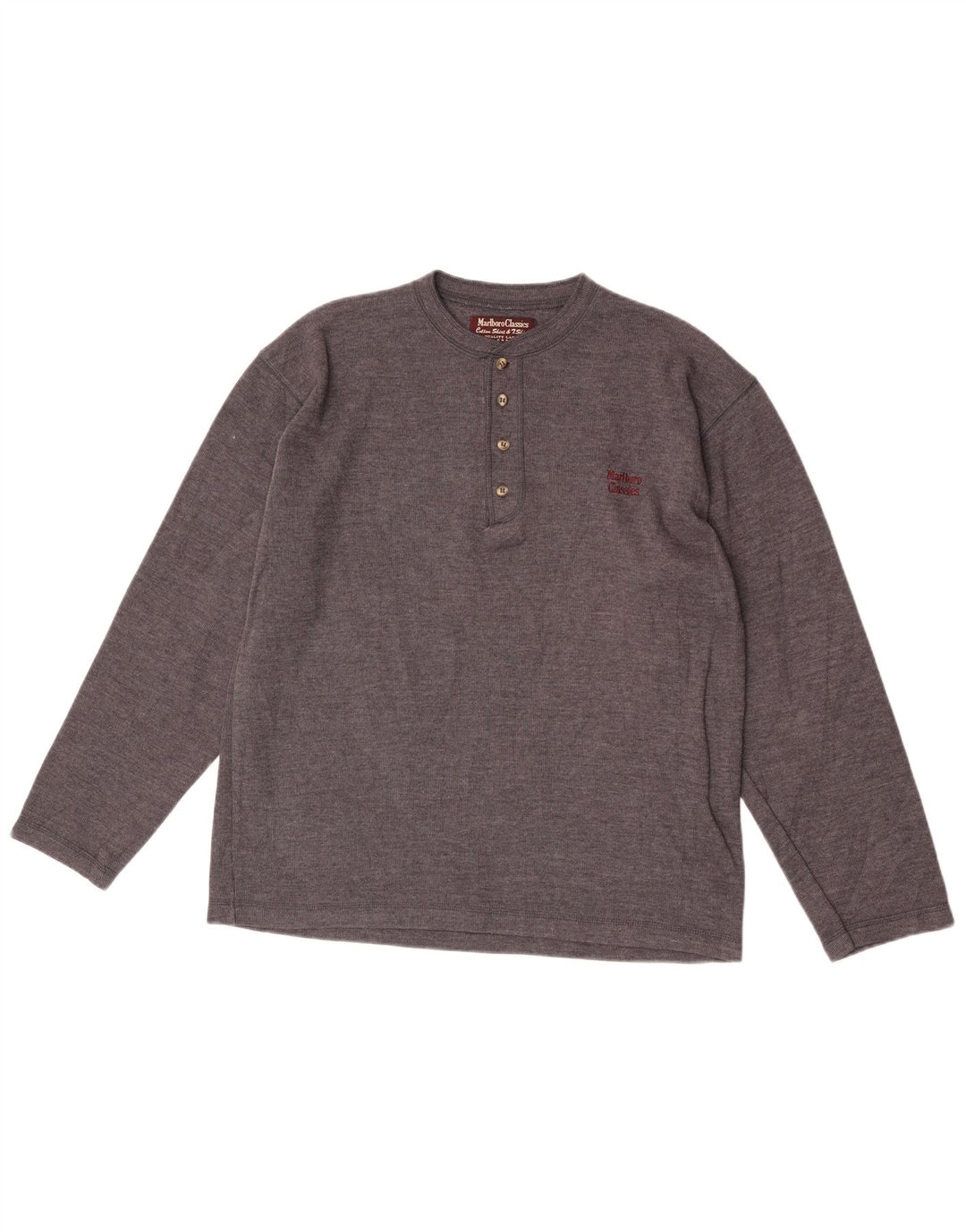 Marlboro Classics Mens Top Long Sleeve Large Grey Cotton