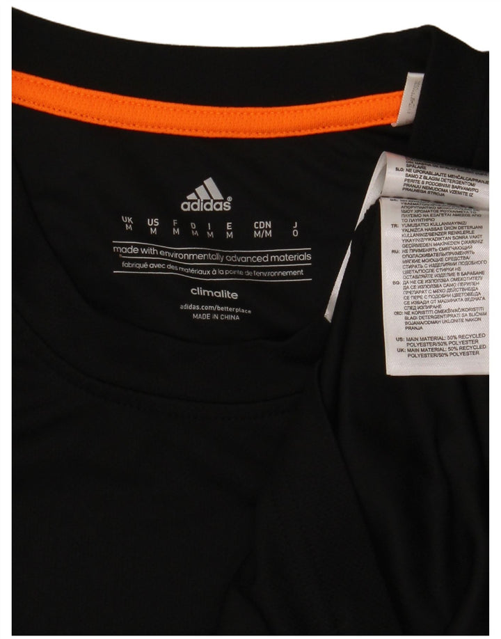 Adidas Mens Climalite T-Shirt Top Medium Black Polyester