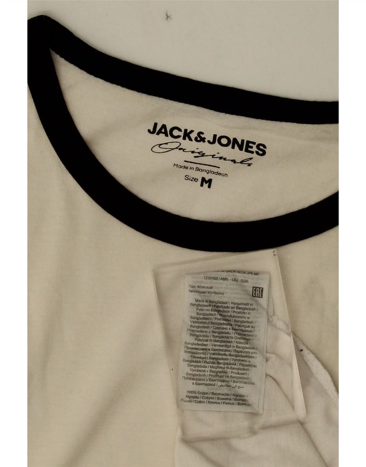 Jack & Jones Mens T-Shirt Top Medium White Cotton