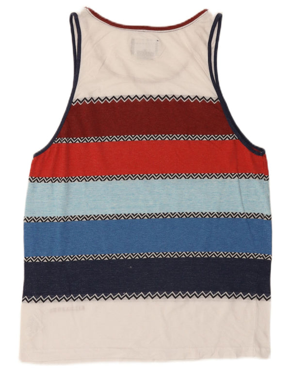 Billabong Mens Vest Top Medium Multicoloured Striped Cotton