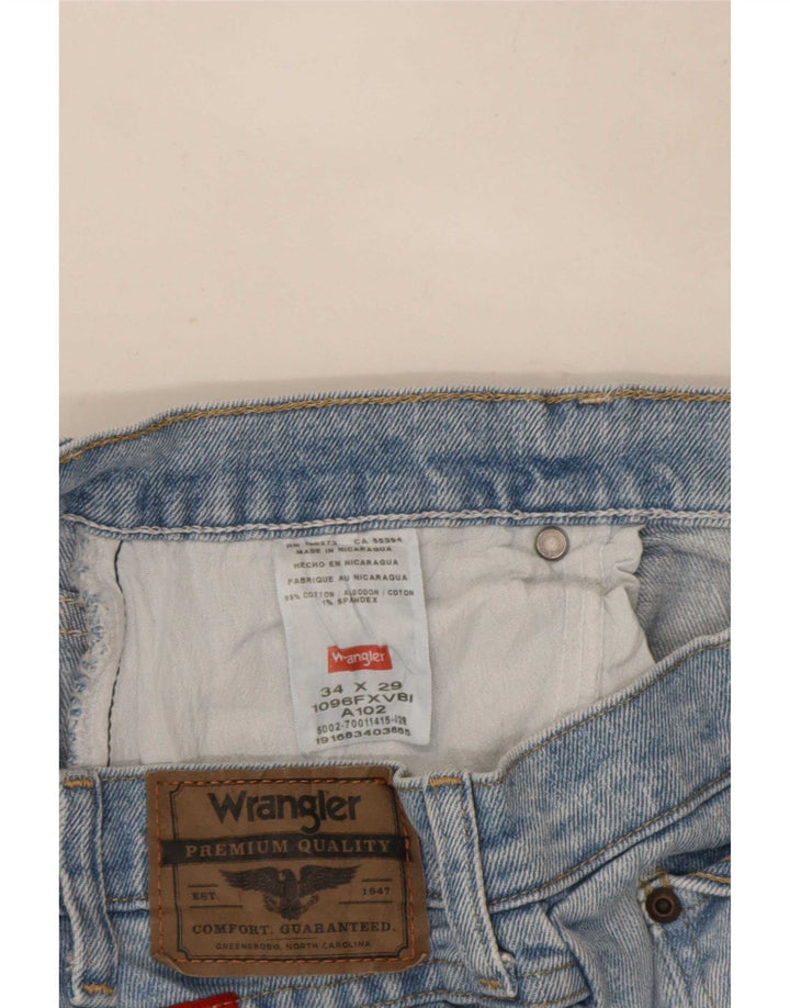 Wrangler Mens Cropped Jeans W34 L23 Blue Cotton