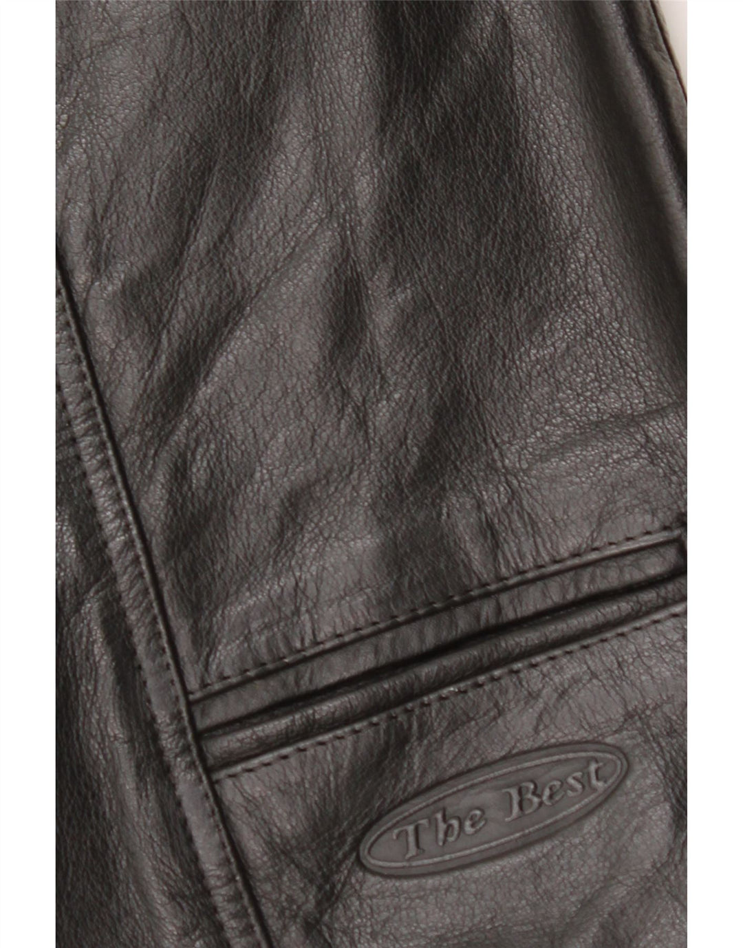 VINTAGE Mens Leather Waistcoat Medium Black