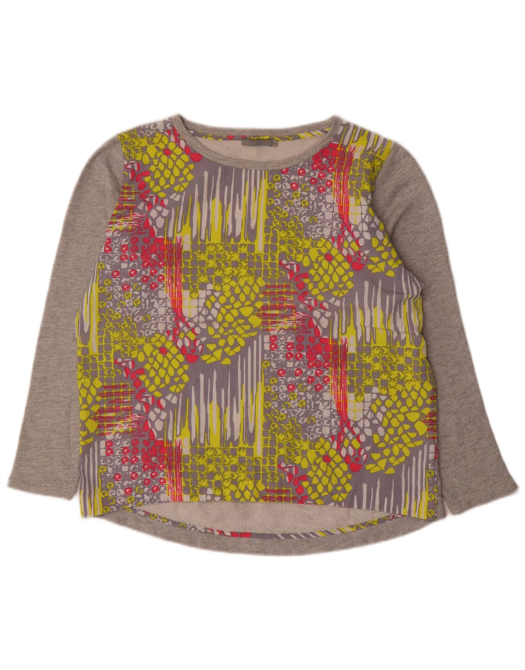 Cos Womens Sweatshirt Jumper UK 14 Medium Grey Geometric Cotton