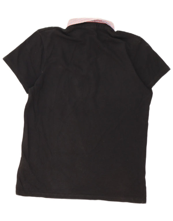 Jack & Jones Mens Polo Shirt Large Black Cotton