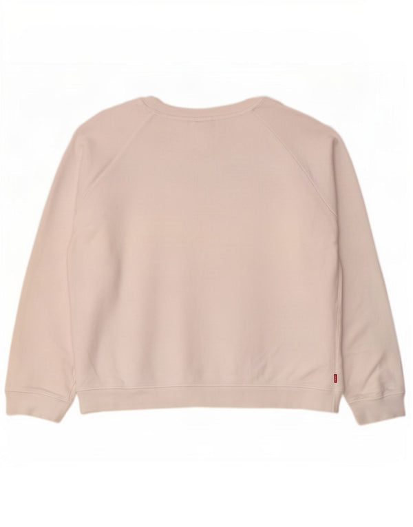 Levi's Womens Graphic Oversized Sweatshirt Jumper UK 16 Large White Cotton