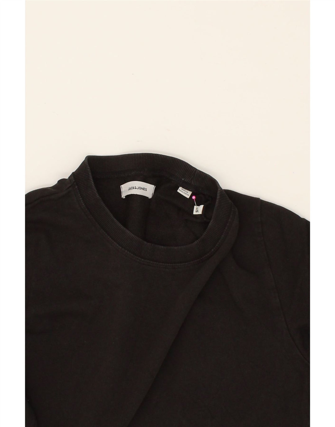 JACK & JONES Mens Sweatshirt Jumper XS Black Cotton Vintage Jack & Jones and Second-Hand Jack & Jones from Messina Hembry 