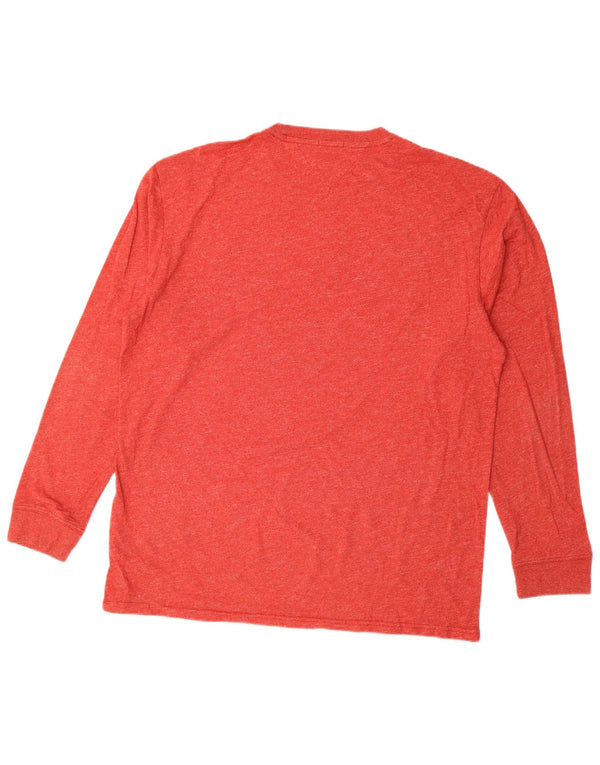 Tommy Hilfiger Mens Regular Fit Graphic Top Long Sleeve 2XL Red Flecked
