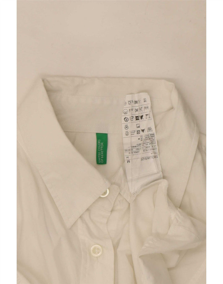 Benetton Womens Shirt UK 14 Medium White Cotton