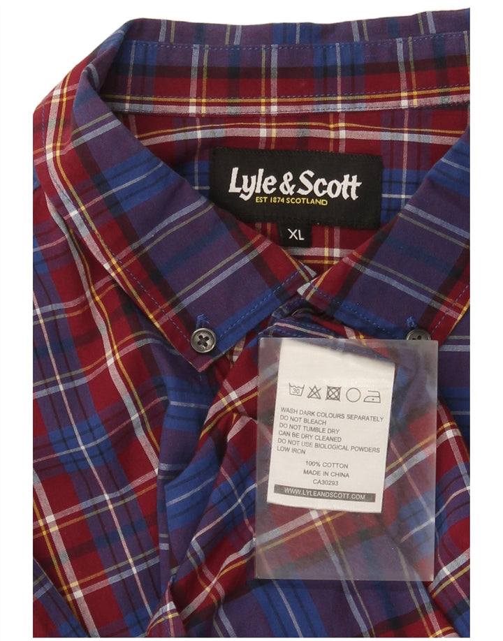 Lyle & Scott Mens Shirt XL Blue Check Cotton