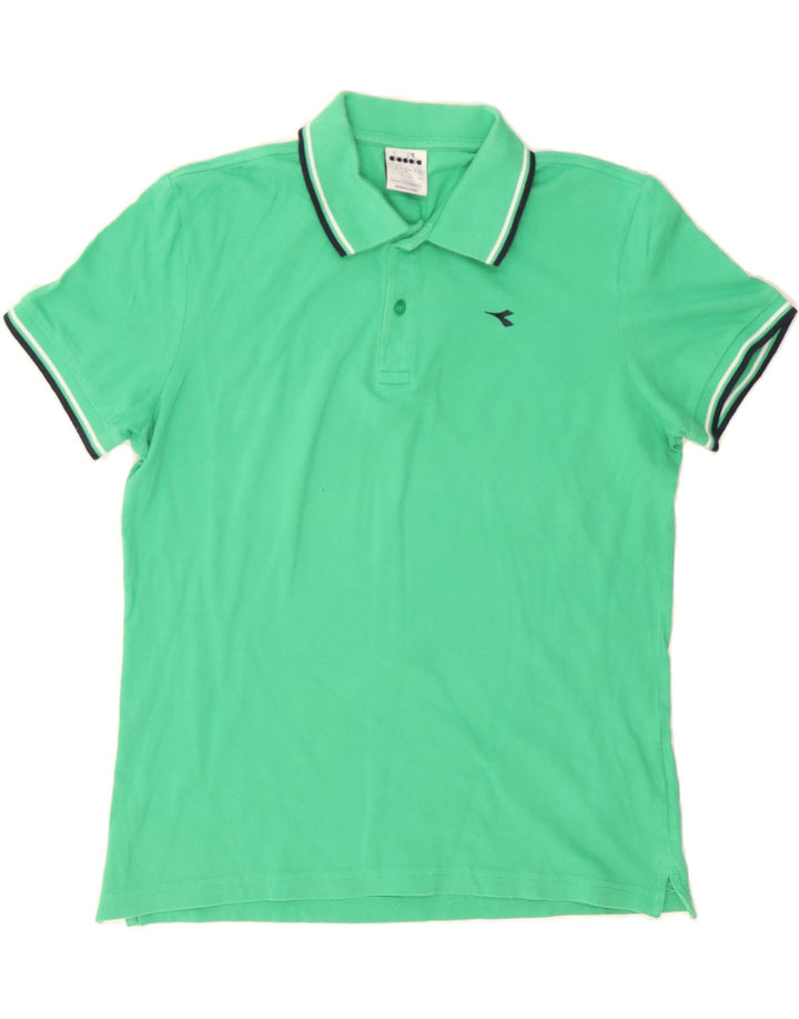 DIADORA Mens Polo Shirt Medium Green Cotton Vintage Diadora and Second-Hand Diadora from Messina Hembry 