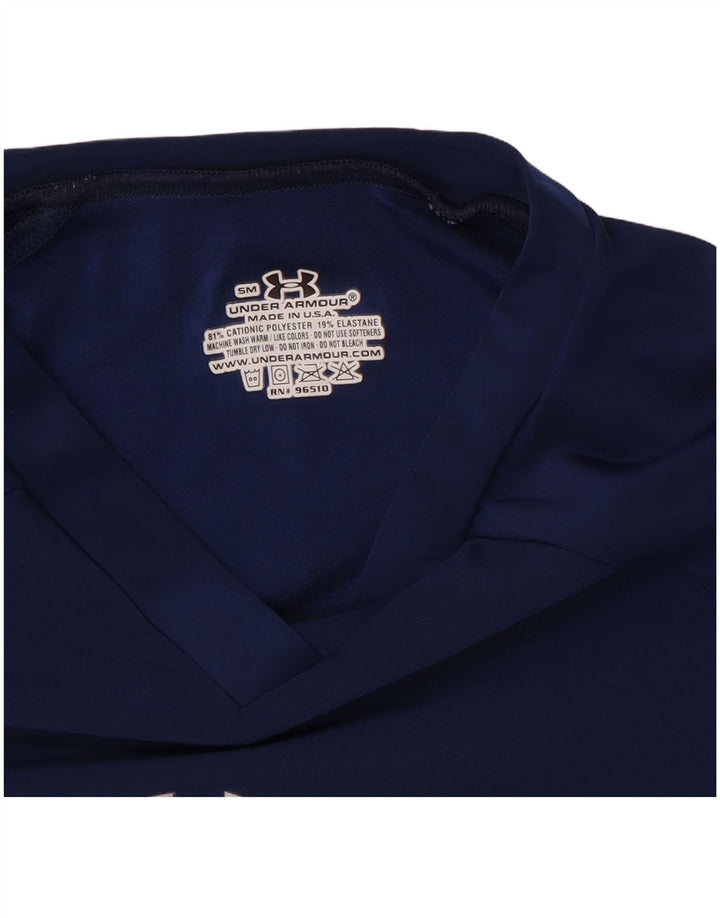 Under Armour Womens T-Shirt Top Small Navy Blue Polyester