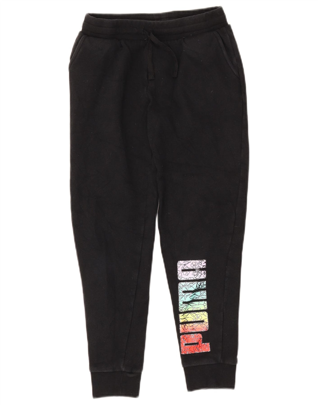 PUMA Boys Graphic Tracksuit Trousers Joggers 10-11 Years Medium  Black