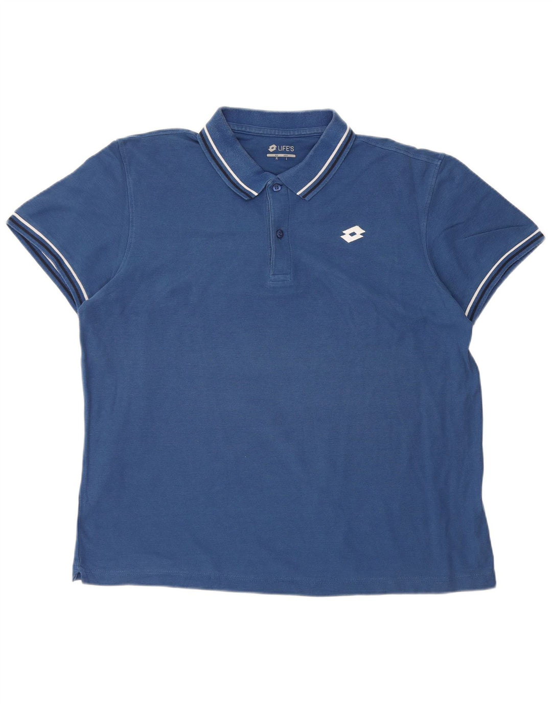 LOTTO Mens Polo Shirt Large Blue Cotton