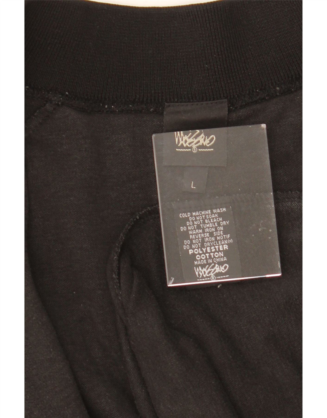 MOSSIMO Mens Graphic Tracksuit Top Jacket Large Black Cotton