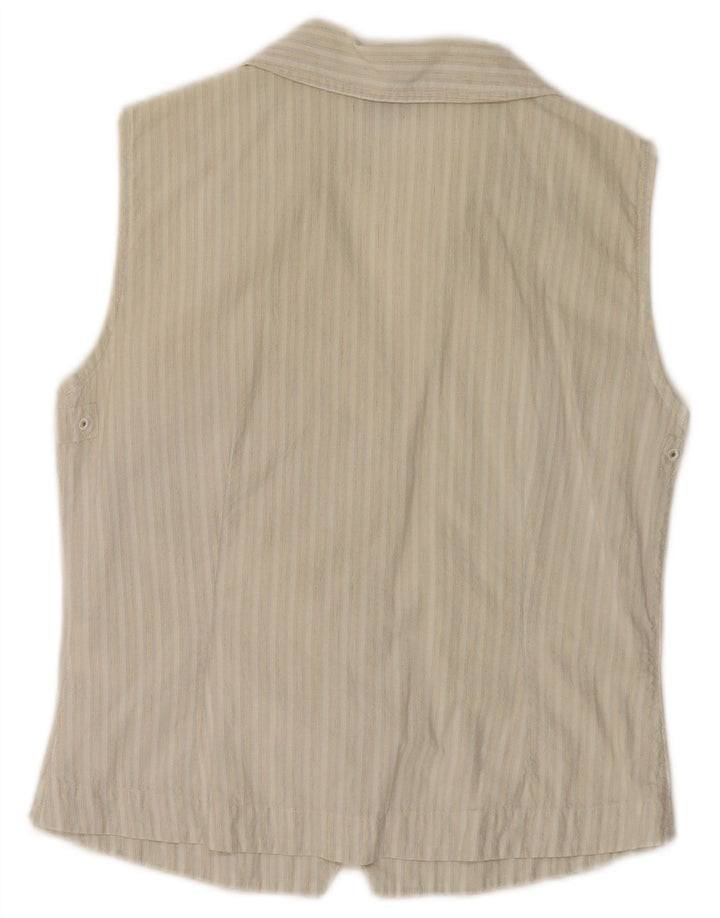 Canadiens Womens Sleeveless Shirt IT 44 Medium Blue Striped