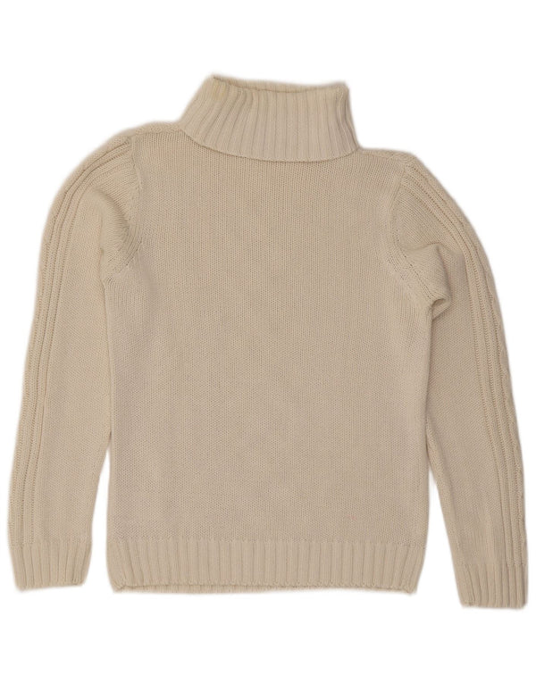 ESMARA Womens Roll Neck Jumper Sweater UK 14 Medium Off White Cotton