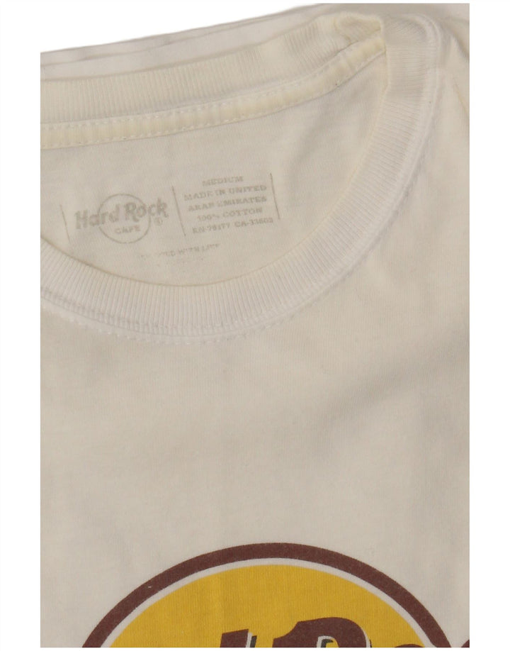 Hard Rock Cafe Mens Paris Graphic T-Shirt Top Medium White Cotton