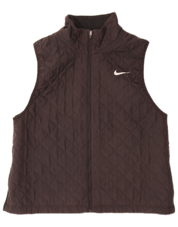 Nike Womens Quilted Gilet UK 16 Large Black Polyester