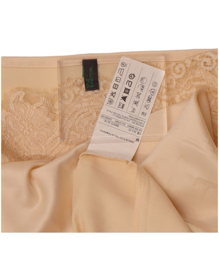 Benetton Womens Cami Top UK 12 Medium Beige Polyester