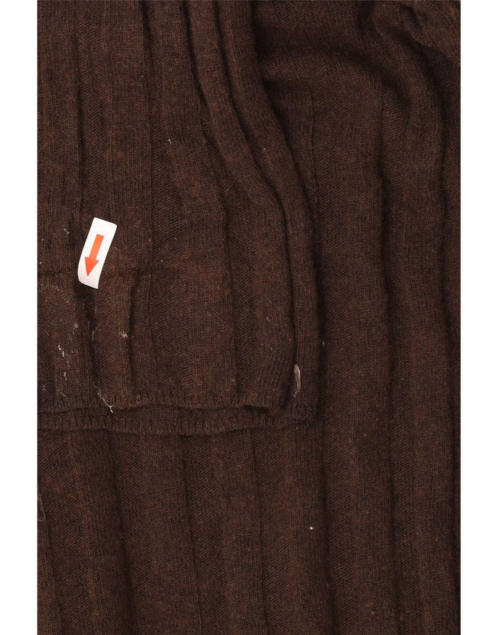 Zara Womens Oversized Crew Neck Jumper Sweater UK 14 Medium Brown Polyamide