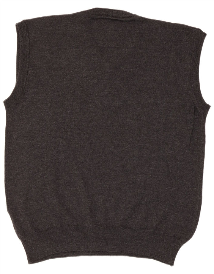 Vintage Mens Vest Tank Top Large Grey Argyle/Diamond