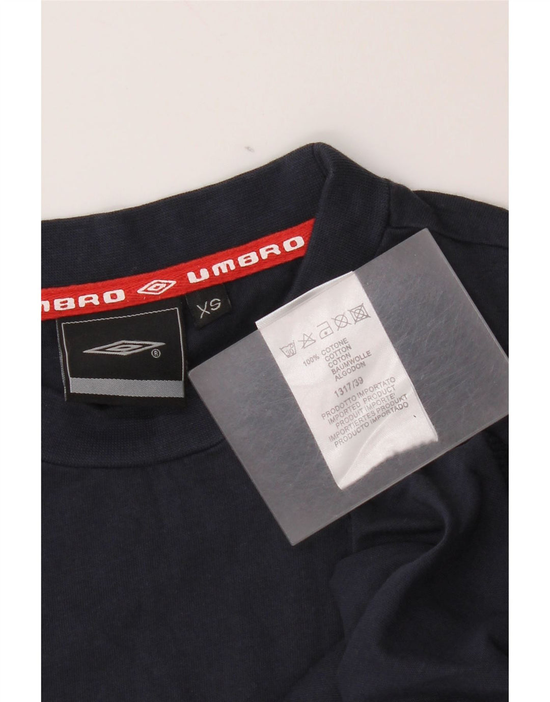 Umbro Mens T-Shirt Top XS Navy Blue Cotton