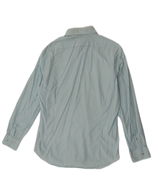 Tommy Hilfiger Mens Tailored Shirt Size 42 16 1/2 Large Blue Gingham Cotton