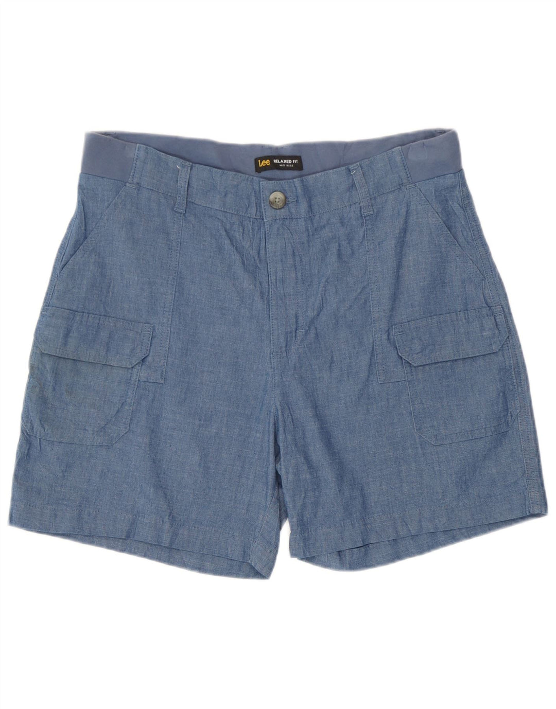 Lee Womens Mid Rise Relaxed Fit Cargo Shorts W34 Large Blue