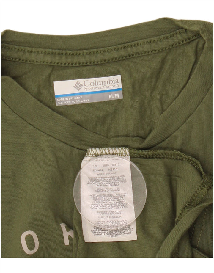 Columbia Mens Graphic T-Shirt Top Medium Khaki Cotton