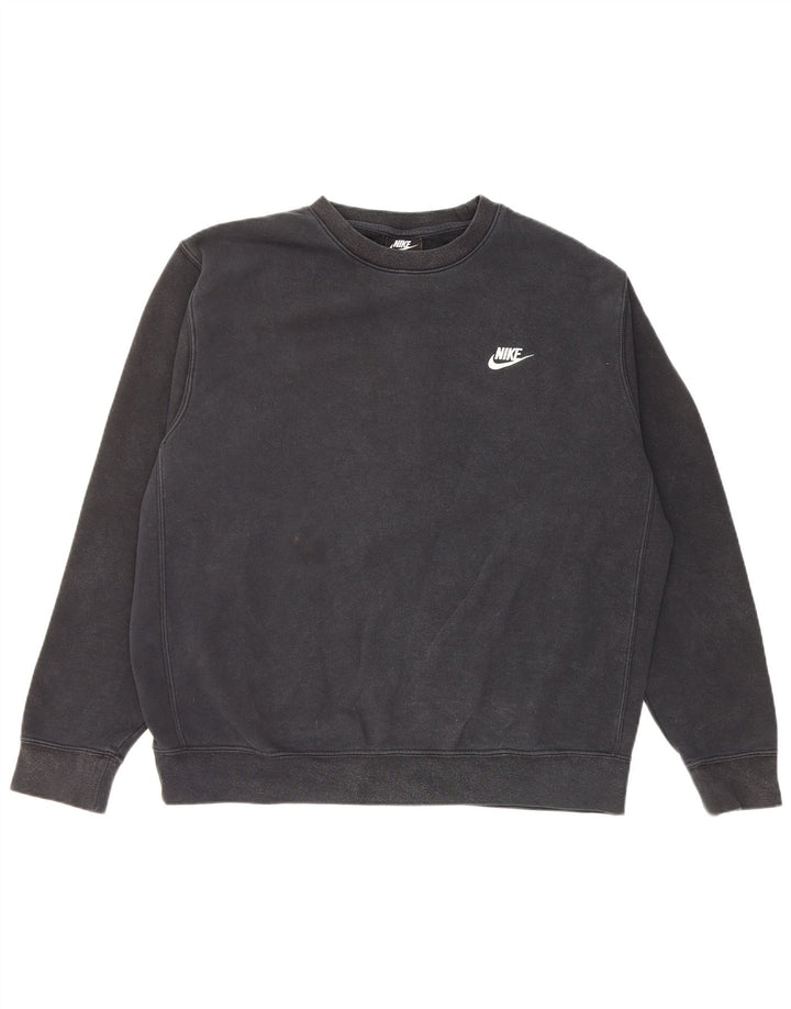 NIKE Mens Sweatshirt Jumper Large Black Cotton