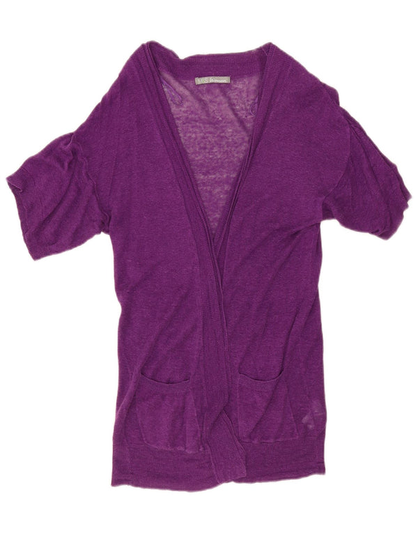 Marks & Spencer Womens Short Sleeve Cardigan Sweater UK 10 Small Purple