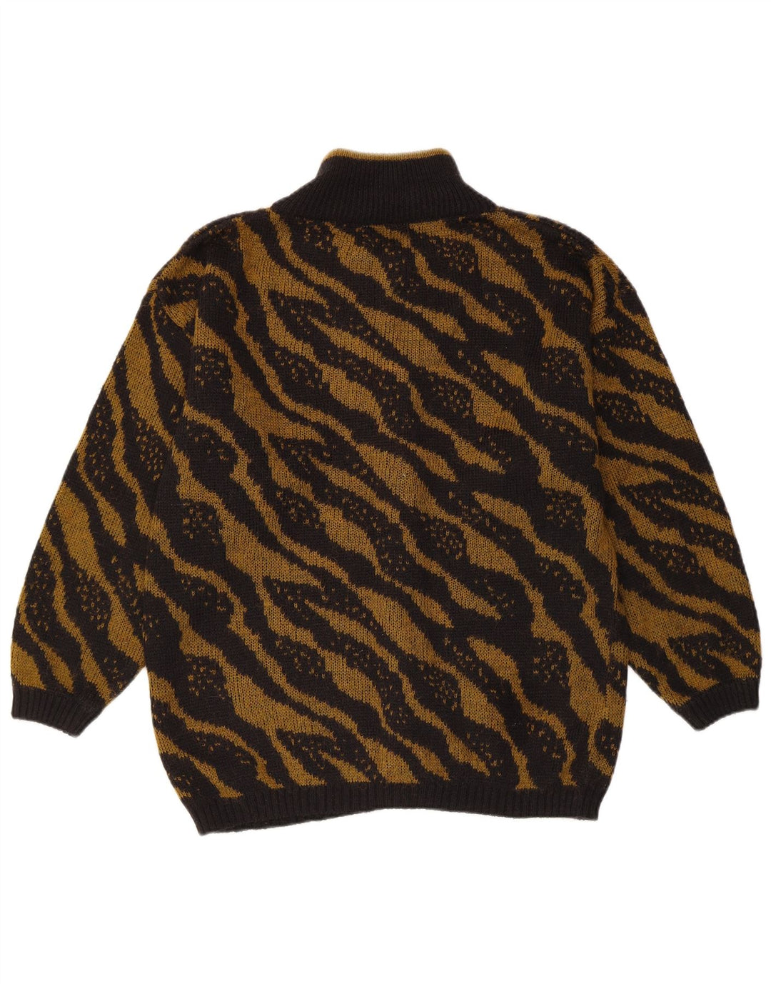 VINTAGE Womens Cardigan Sweater UK 16 Large Black Striped