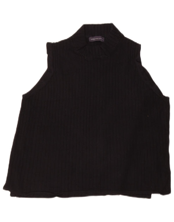 Marks & Spencer Womens Sleeveless Crop Top UK 20 2XL Black Viscose
