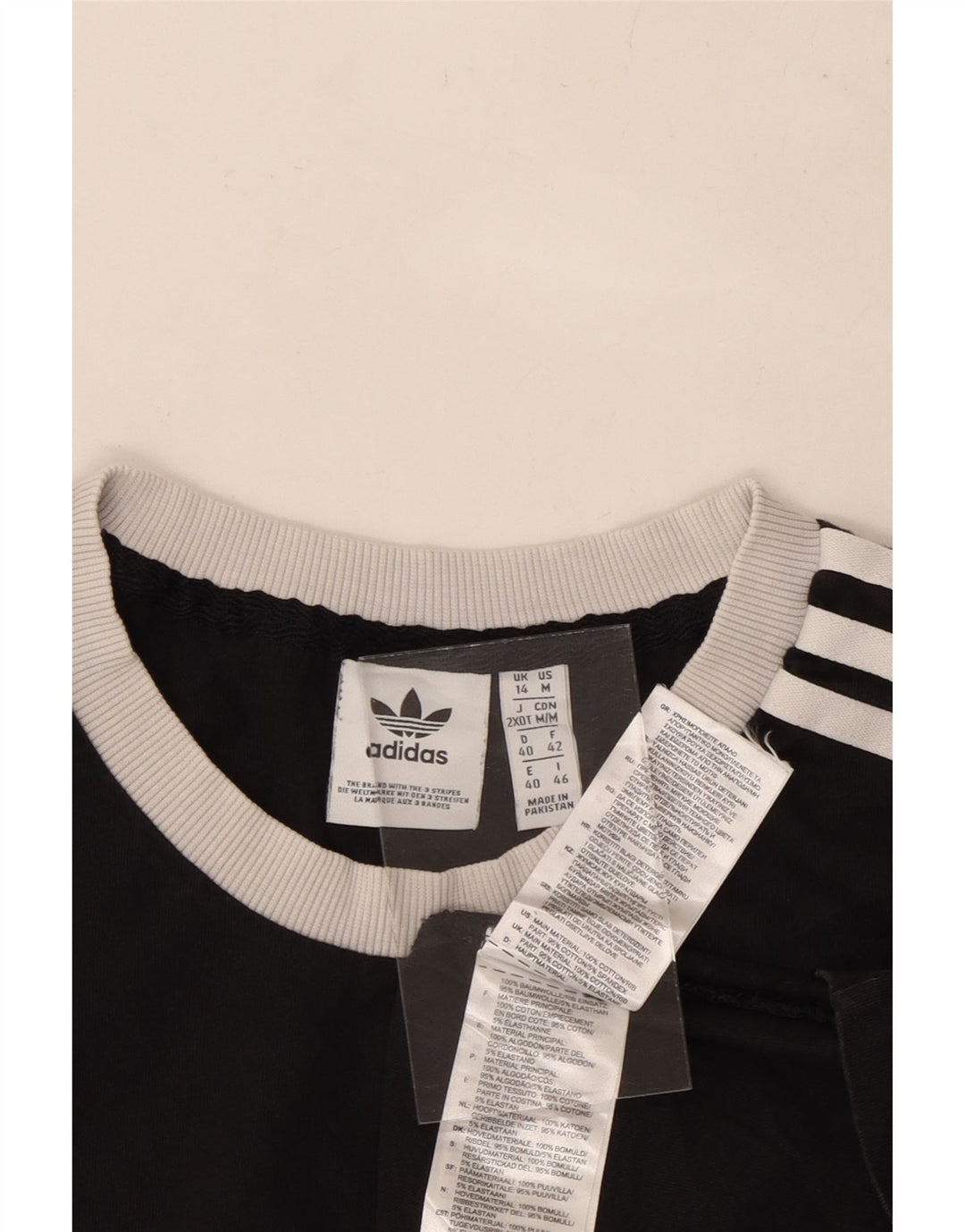 ADIDAS Womens T-Shirt Top UK 14 Medium Black Cotton