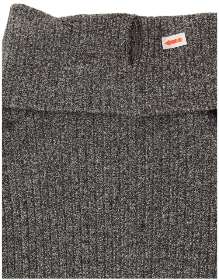 BENETTON Womens Roll Neck Top Long Sleeve UK 12 Medium Grey Acrylic