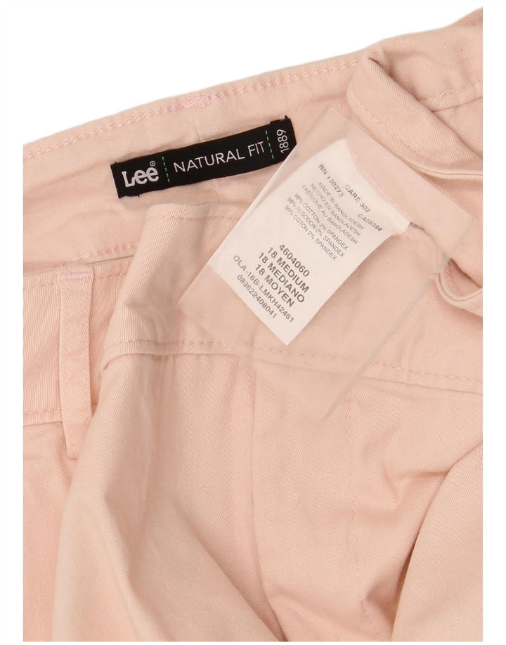Lee Womens Capri Trousers US 18 2XL W40 L21 Pink Cotton