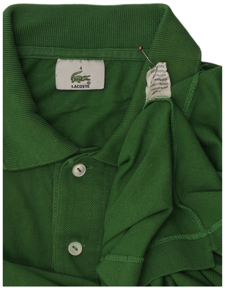 Lacoste Mens Polo Shirt Size 4 Medium Green Cotton