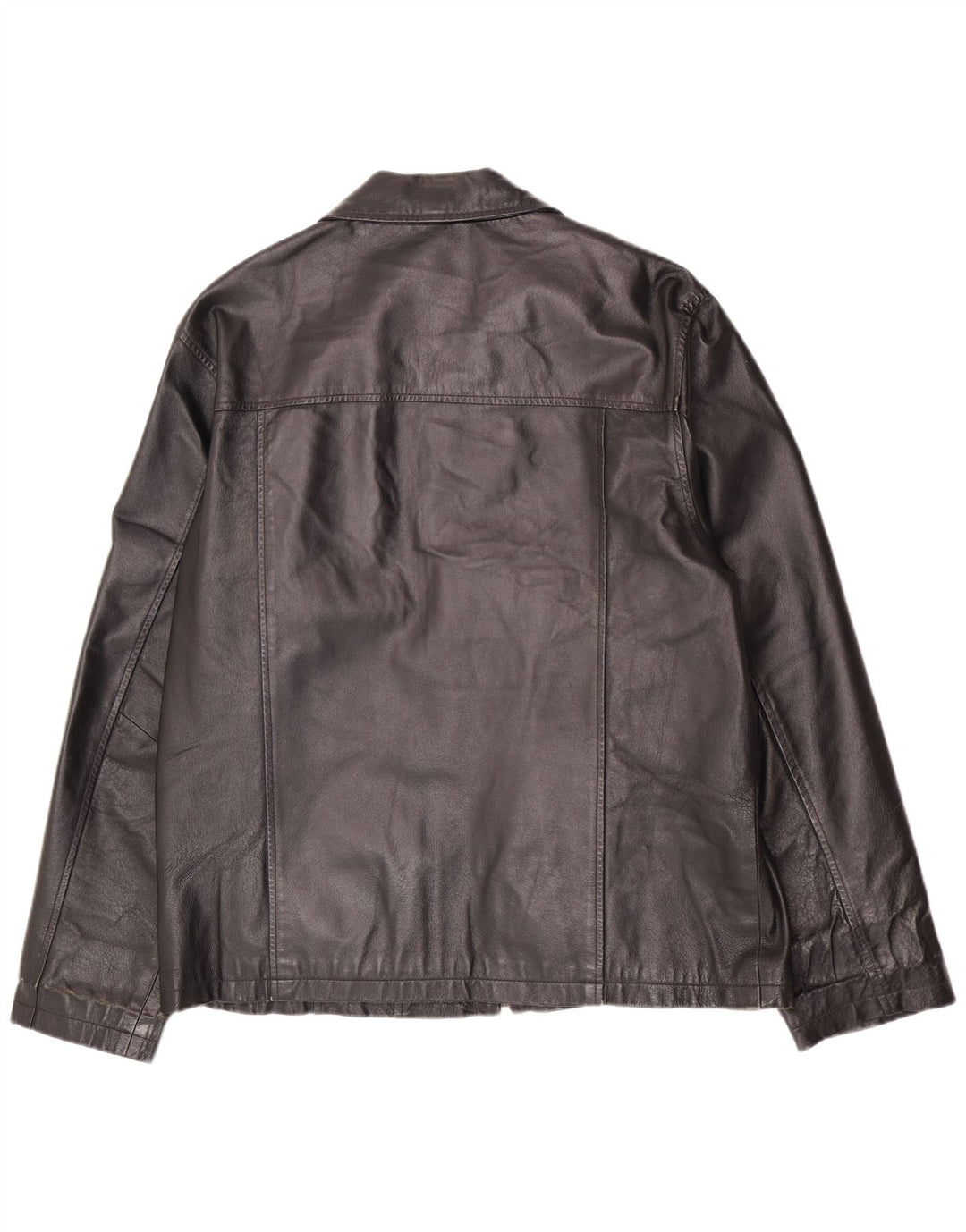 Henry Morell Mens Leather Jacket IT 50 Large Black