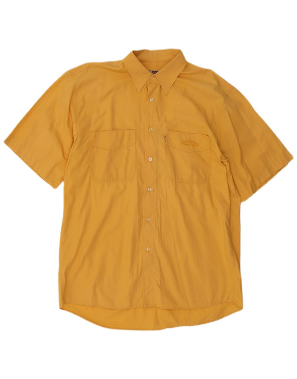 Levi's Mens Short Sleeve Shirt Large Yellow