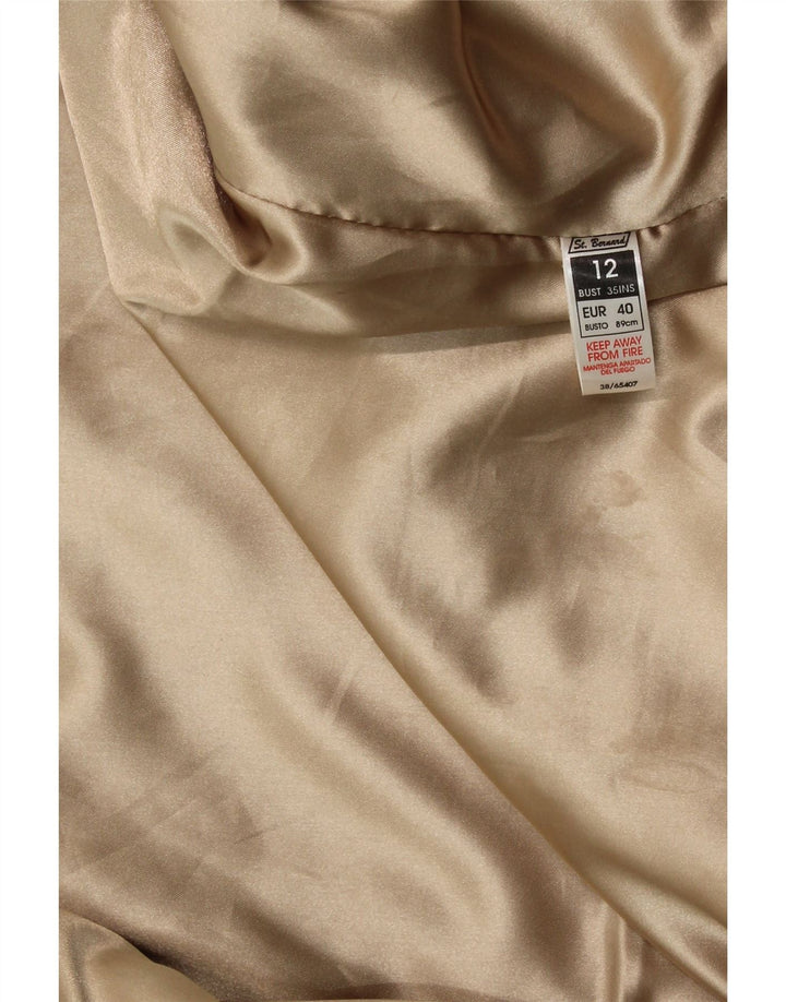 St. Bernard Womens Leather Jacket UK 12 Medium Beige Leather