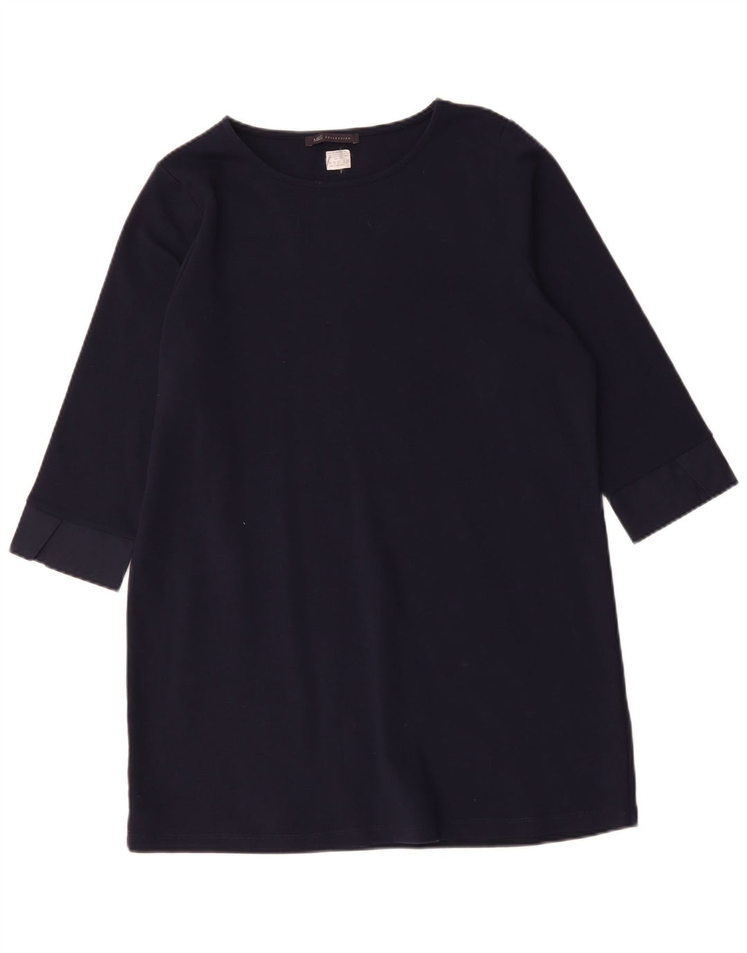 Marks & Spencer Womens 3/4 Sleeve Basic Dress UK 16 Large Navy Blue Classic
